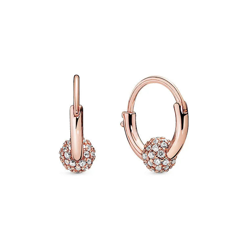 2024 Double Hoop Sun Moon 925 Silver Plated Butterfly Heart Earrings Stud Fit Original Charms Diy For Women Accessories