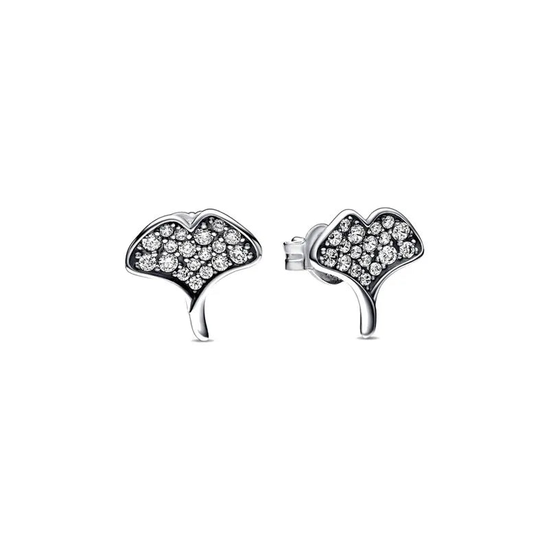 2024 Double Hoop Sun Moon 925 Silver Plated Butterfly Heart Earrings Stud Fit Original Charms Diy For Women Accessories
