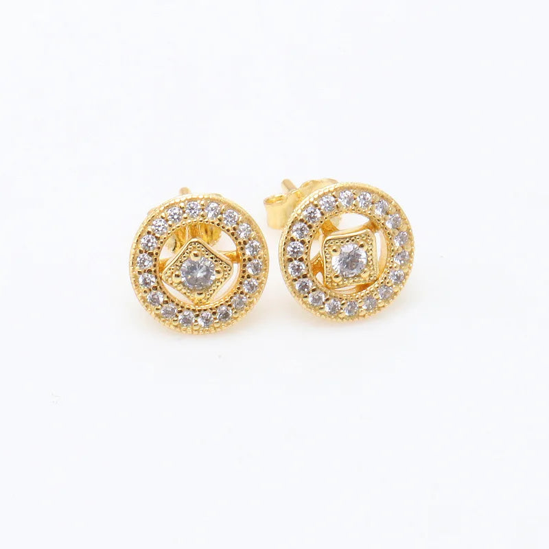 2024 Double Hoop Sun Moon 925 Silver Plated Butterfly Heart Earrings Stud Fit Original Charms Diy For Women Accessories