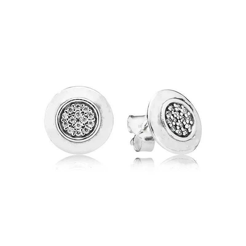 2024 Double Hoop Sun Moon 925 Silver Plated Butterfly Heart Earrings Stud Fit Original Charms Diy For Women Accessories