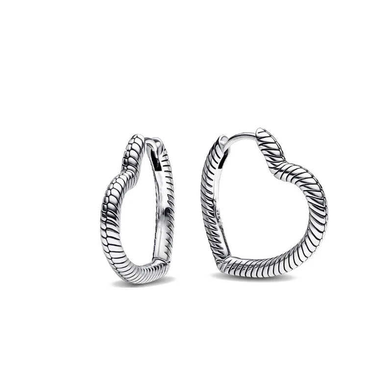 2024 Double Hoop Sun Moon 925 Silver Plated Butterfly Heart Earrings Stud Fit Original Charms Diy For Women Accessories