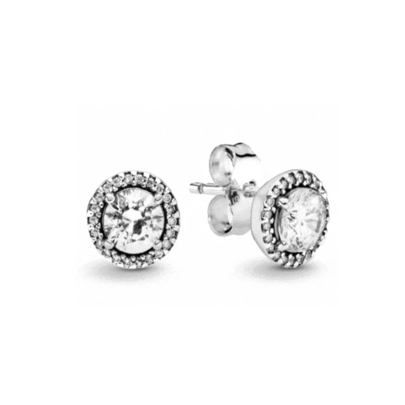 2024 Double Hoop Sun Moon 925 Silver Plated Butterfly Heart Earrings Stud Fit Original Charms Diy For Women Accessories