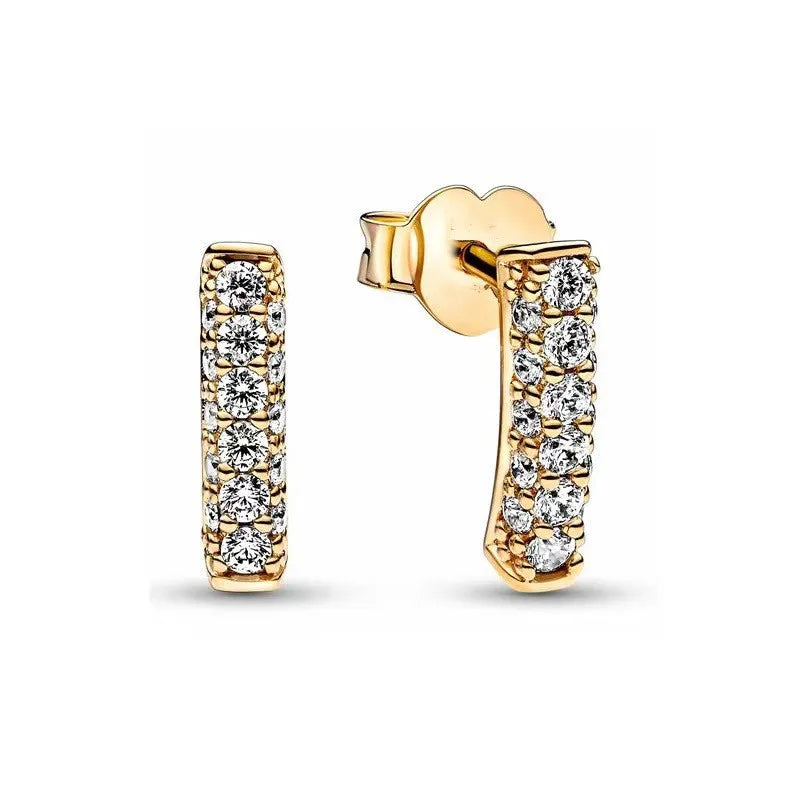 2024 Double Hoop Sun Moon 925 Silver Plated Butterfly Heart Earrings Stud Fit Original Charms Diy For Women Accessories