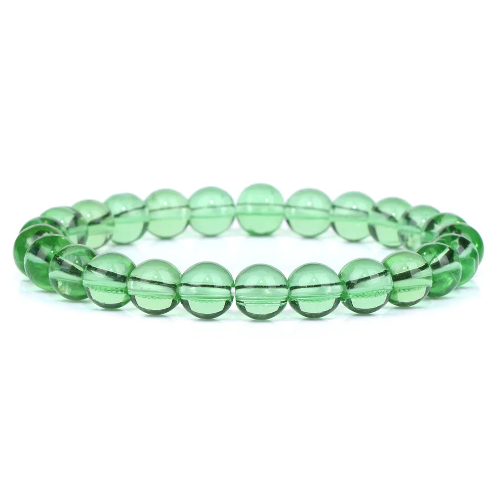 8MM Green Stone Bracelet Natural Agates Aventurine Jades Gem Stone Stretch Bangle Healing Energy Wealth Handmade Jewelry Gift