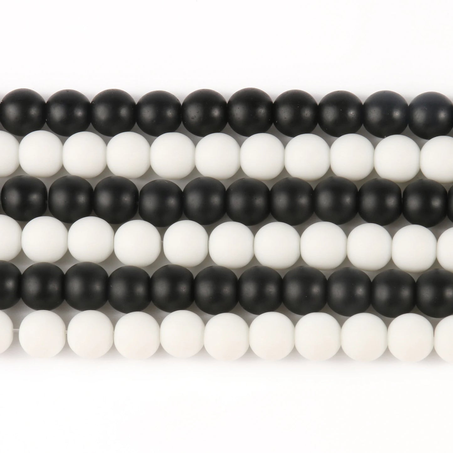 2 Strands Natural Stone Beads Matte White/Black Agata Beads for Jewelry Making DIY Bracelets Accessories Minerals beads 15 inch