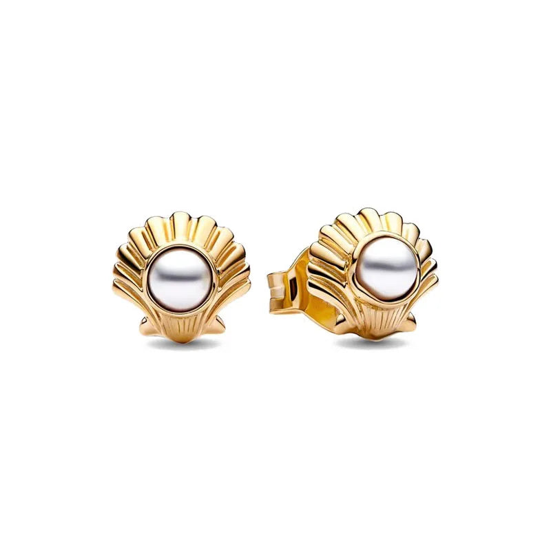 2024 Double Hoop Sun Moon 925 Silver Plated Butterfly Heart Earrings Stud Fit Original Charms Diy For Women Accessories