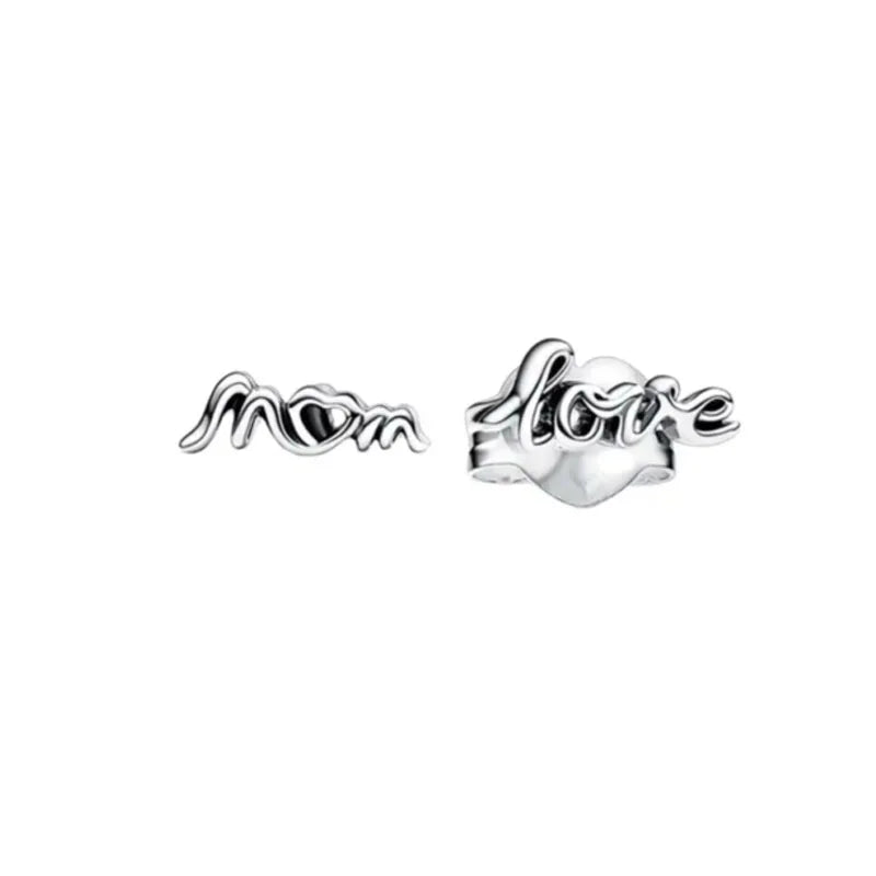 2024 Double Hoop Sun Moon 925 Silver Plated Butterfly Heart Earrings Stud Fit Original Charms Diy For Women Accessories