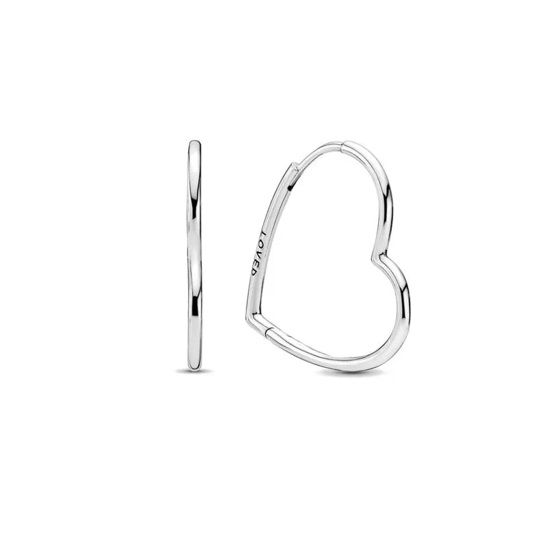 2024 Double Hoop Sun Moon 925 Silver Plated Butterfly Heart Earrings Stud Fit Original Charms Diy For Women Accessories