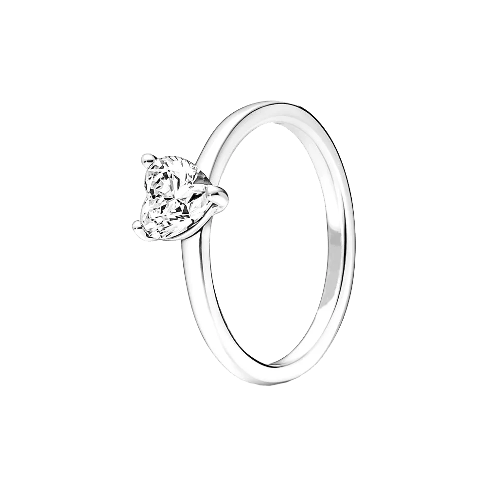 925 Sterling Silver Sparkling Wishbone Angel Wing Bow Mom Heart Clear Zircon CZ Tiara Rings For Women Anniversar Wedding Jewelry